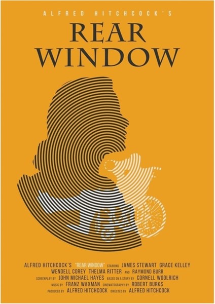 Alfred Hitchcock Rear Window Tablo Ahşap Poster Dekoratif