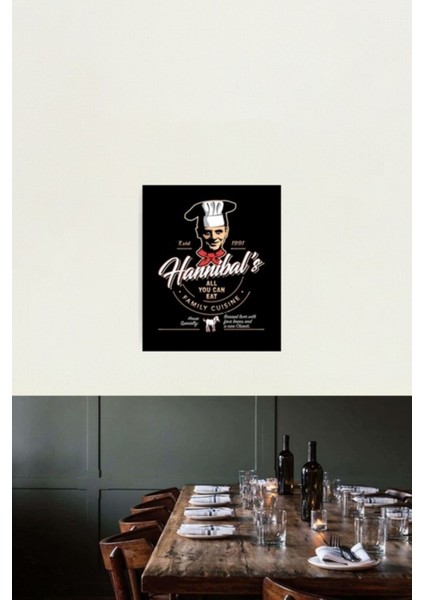 Hannibal'ın Yiyebileceğiniz Her Şeyi Aile Mutfağı Tablo Ahşap Poster Dekoratif fiyatları
