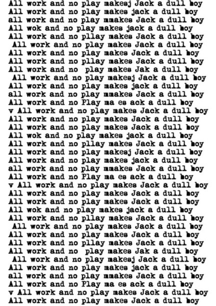 All Work And No Play Makes Jack A Dull Boy Tablo Ahşap Poster Dekoratif