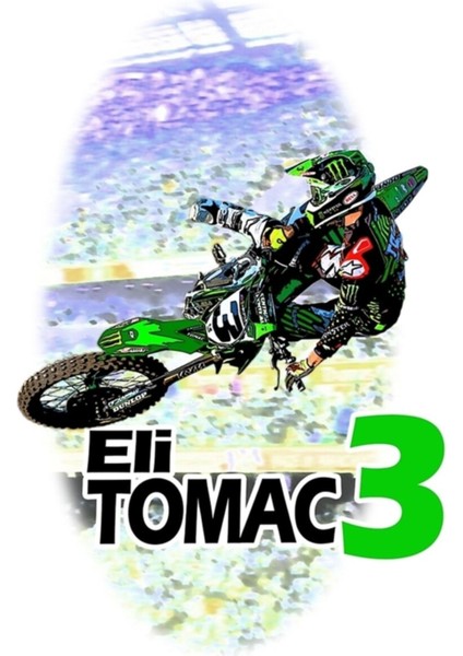 Crazy Eli Tomac Supercross Tablo Ahşap Poster Dekoratif