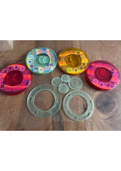 6 Adet Birden 3 Boyutlu Desen Çizim Cetveli Spirograph