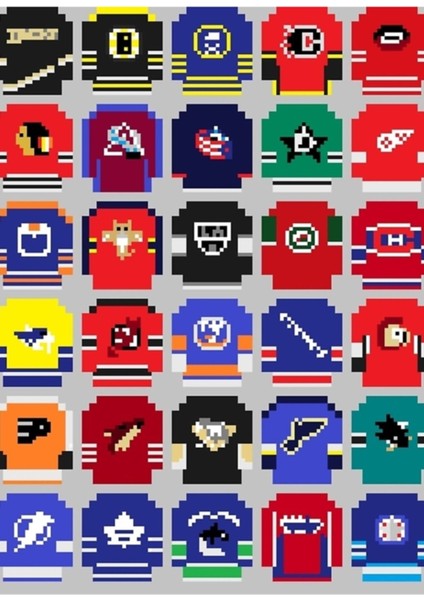 8-Bit Hokey Formaları Tablo Ahşap Poster Dekoratif