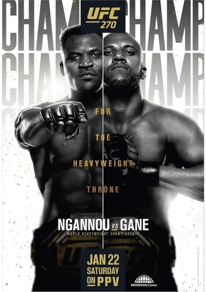 Ufc 270 Resmi: Ngannou Vs Gane Tablo Ahşap Poster Dekoratif