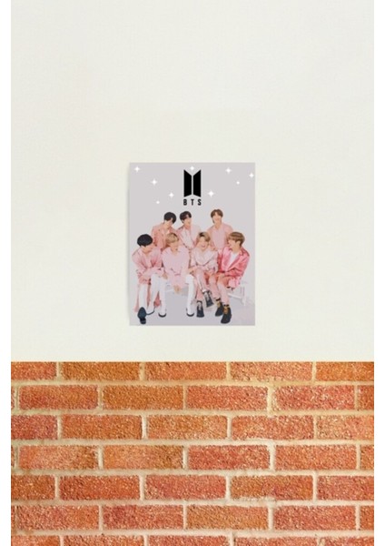 Bts Grup Illüstrasyon Tablo Ahşap Poster Dekoratif KOD2442