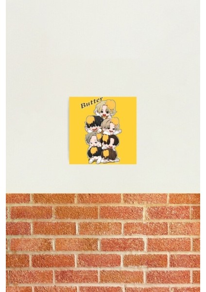 Bts Butter Ot7 Sevimli Dijital Sanat Tablo Ahşap Poster Dekoratif KOD506