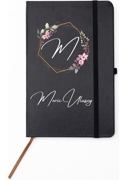 Kişiye Özel Çiçek Çerçeve Tasarımlı Defter
