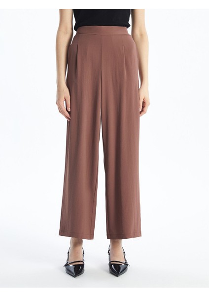 Lcwaıkıkı Classic Beli Lastikli Düz Geniş Paça Kadın Pantolon modelleri