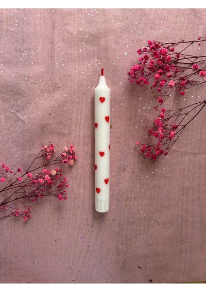 Kalp Çizimli Mum
