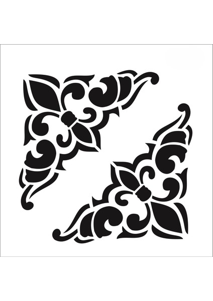 Stencil Sarayi Boyama Şablon Köşe - 1316