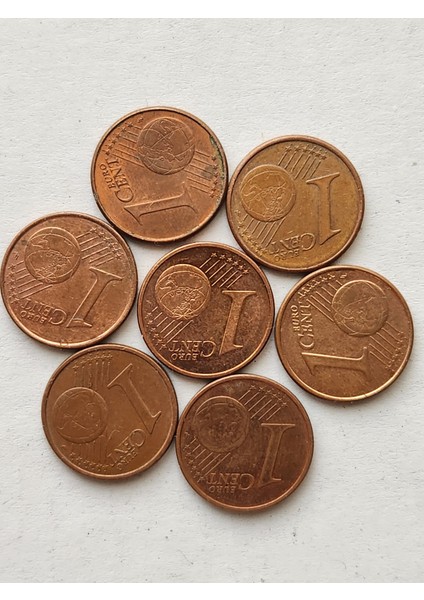 7 Adet Farklı Tarihler Eurocent Nadir. 2000 2017 Tarihleri Arası Farklı Ülkelere Ait fiyatları