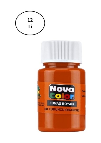 Color Kumaş Boyası Şişe 30 ml Turuncu 12'li