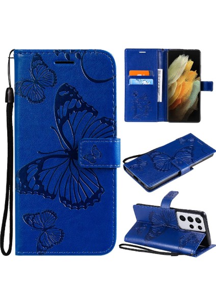 Samsung Galaxy S21 Ultra Manyetik Kapak Flip Kickstand Pu Deri (Yurt Dışından)