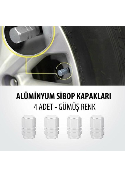 Alimünyum  Sibop Kapağı  4 Adet Gümüş Renk