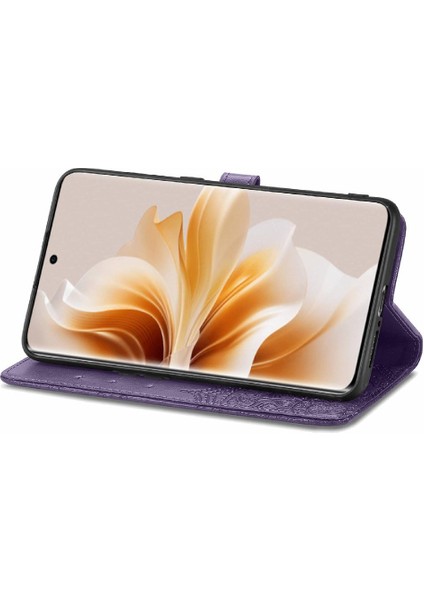 Oppo Oppo 11 5g Flip Kapak Için Flip Case Zarif Desen Deri Kılıf (Yurt Dışından)