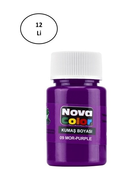 Color Kumaş Boyası Şişe 30 ml Mor 12'li