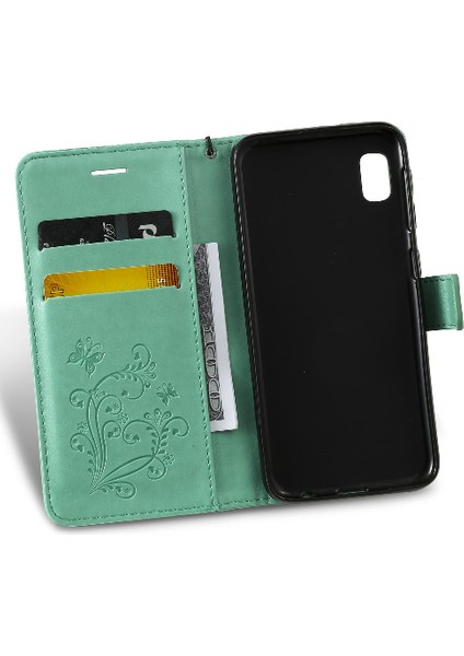 Samsung Galaxy A10E Için Flip Case Kart Yuvası Standı ile Kickstand Pu Çevirin (Yurt Dışından) modelleri