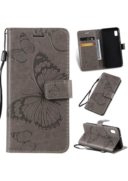 Samsung Galaxy A10E Için Flip Case Kart Yuvası Standı ile Kickstand Pu Çevirin (Yurt Dışından)