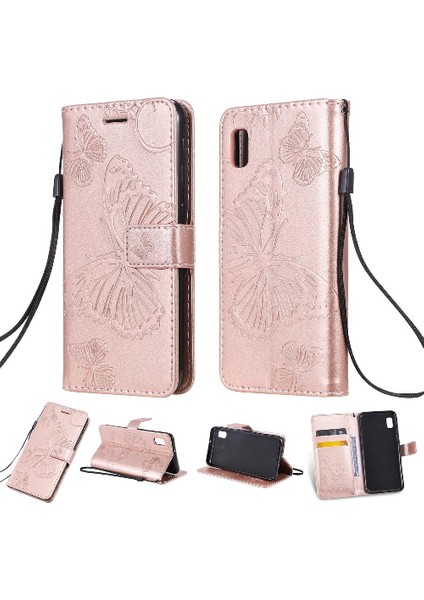 Samsung Galaxy A10E Için Flip Case Kart Yuvası Standı ile Kickstand Pu Çevirin (Yurt Dışından) modelleri