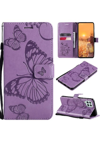 Samsung Galaxy A22 4g Için Flip Case Pu Deri Manyetik Kapak ile Çevirin (Yurt Dışından)