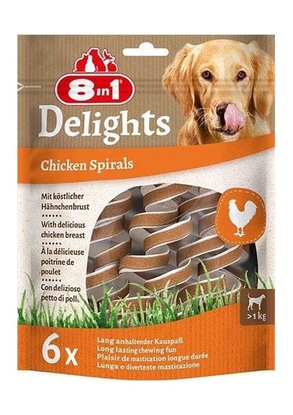 Delights Smart Spirals Tavuklu Burgu Köpek Ödülü 6 Adet