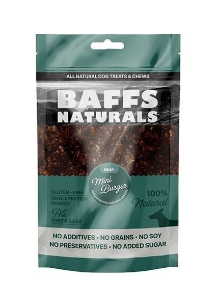 Baffs Natural Dana Mini Burger Köpek Ödül Maması 100 gr