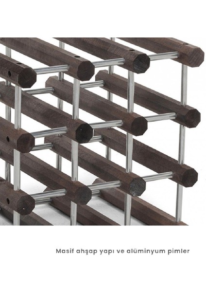 Ilcanantiniere Ahşap Modüler Şişe Rafı Siyah/alüminyum Renk fiyatları