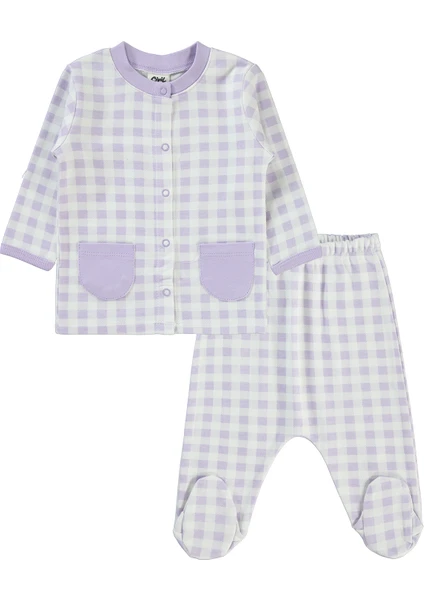 Civil Baby Kız Bebek Pijama Takımı 1-6 Ay Lila