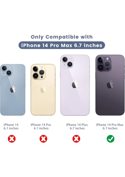 Apple iPhone 14 Pro Max Şeffaf Kılıf, Kamera Lens Koruyucu, Cam Ekran Koruyucu 3'in 1 Süper Set