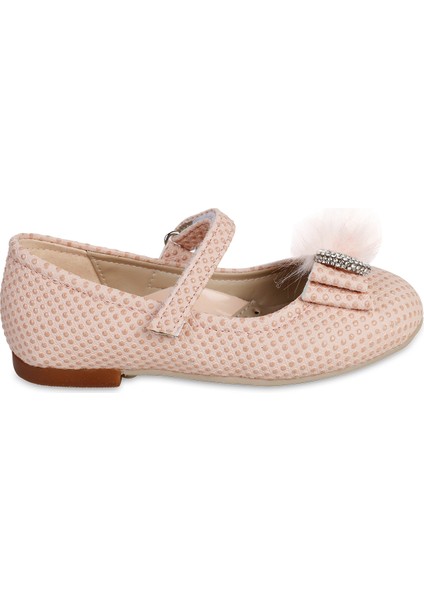 Kız Çocuk Babet Ayakkabı 26-30 Numara Pudra