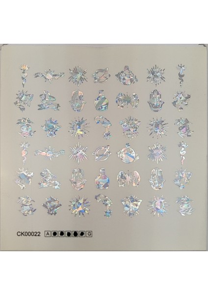 Hologram Gümüş Yaldız Tırnak Dövmesi, Tırnak Tattoo, Nail Art, Tırnak Sticker