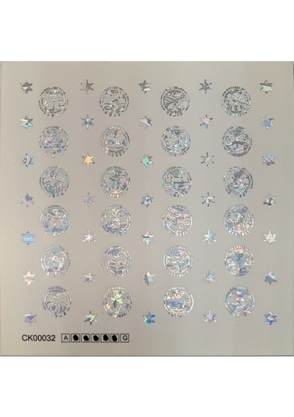 Hologram Gümüş Yaldız Tırnak Dövmesi, Tırnak Tattoo, Nail Art, Tırnak Sticker