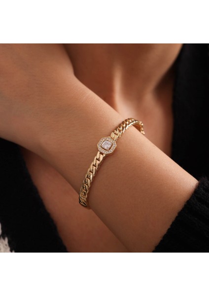 Prenses Taşlı Altın Gurmet Kelepçe