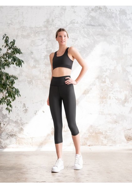 Kadın Siyah Yüksek Bel Kapri Tayt fırsatları