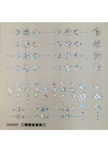 Hologram Gümüş Yaldız Tırnak Dövmesi, Tırnak Tattoo, Nail Art, Tırnak Sticker