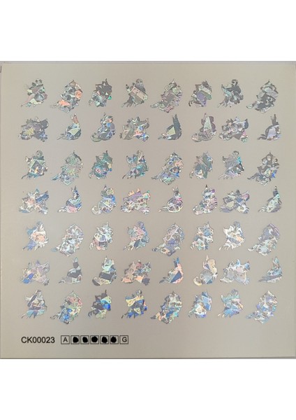 Hologram Gümüş Yaldız Tırnak Dövmesi, Tırnak Tattoo, Nail Art, Tırnak Sticker