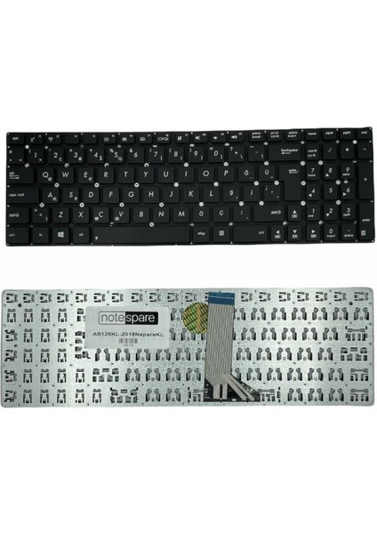 Asus ile Uyumlu K555U, K555UA, K555UB, K555UJ, K555UQ, K555Y Notebook Klavye Siyah Tr