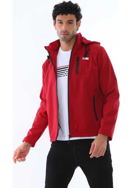 Erkek Soft Jel Kumaş Kapüşonlu Bordo Su Geçirmez Spor Fermuarlı Yağmurluk - 1501 fiyatları