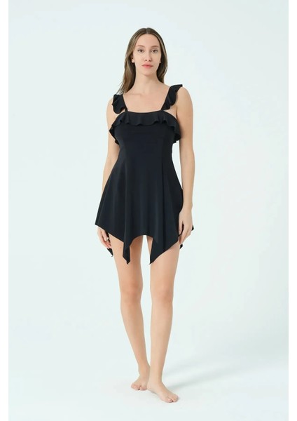 Fırdır Detaylı Hızlı Kuruyan Mayo Kumaşı Etekli Mayo 24129