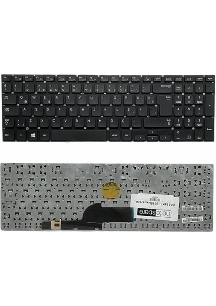 Samsung ile Uyumlu NP270E5E, NP270E5G, NP270E5J, NP270E5R, NP270E5U Notebook Klavye Siyah Tr