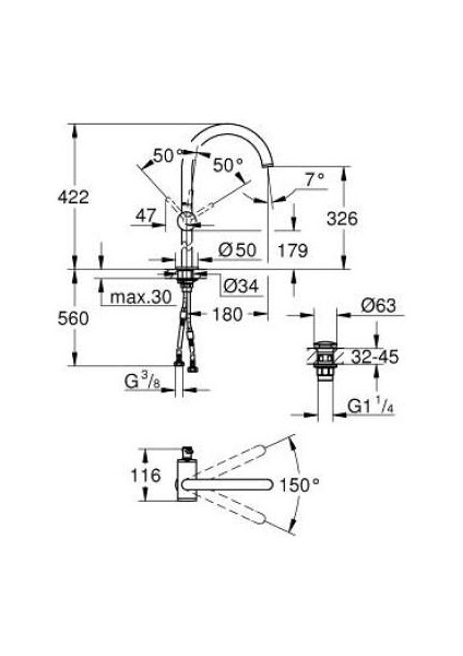Atrio Tezgah Üstü Lavabo Bataryası, Bakır - 24365DA0 fiyatları