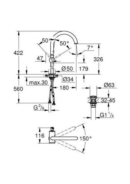 Atrio Lavabo Bataryası 1/2" Xl-Boyut - 24365GL0 modelleri