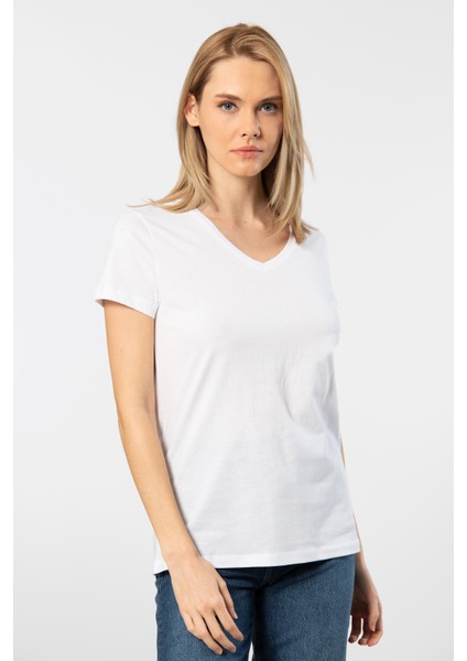 Kadın T-Shirt Beyaz Venice fırsatları