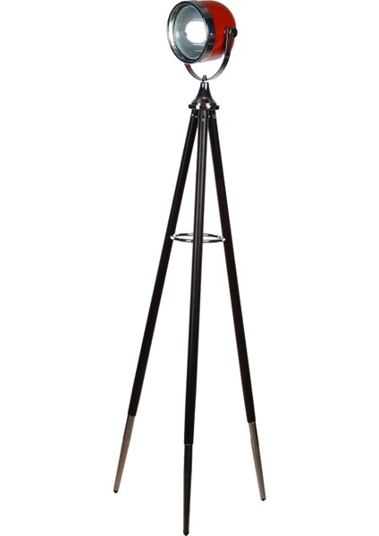 Atika Mobilya Endüstriyel tripod Lambader Kırmızı (Ayak Siyah)