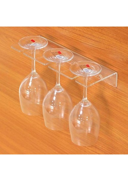 Temizle Akrilik Şarap Cam Raf Kabine Stemware Şarap Kadehi Tutucu Mutfak Gözlük Depolama 3 Şarap Kadehleri | Depo Tutucular ve Amp;raflar (Yurt Dışından) fırsatları