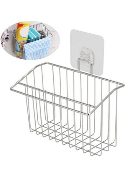 Lavabo Süzgeç Sepeti Paslanmaz Çelik Lavabo Drenaj Raf Emme Sabun Sünger Depolama Kurutma Raf Banyo Mutfak Organizatörü | Depolama Tutucular ve Amp;raflar (Yurt Dışından)