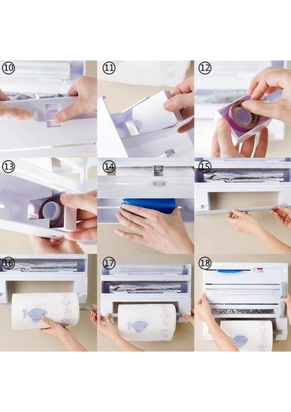 6 In 1 Mutfak Alüminyum Film Wrap Kesici Asmak Raf Sundries Organizatör Ev Depolama Araçları Kabine Dolap Doku Doku Raf | Depolama Tutucular ve Amp;raflar (Yurt Dışından) fırsatları