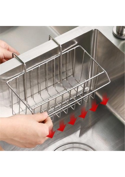 1 Adet Asılı Kurutma Sepeti Mutfak Ferforje Paslanmaz Çelik Drenaj Raf Fırça Sünger Lavabo Depolama Drenaj Tutucu Organizatör Için | Depolama Tutucular ve Amp;raflar (Yurt Dışından)