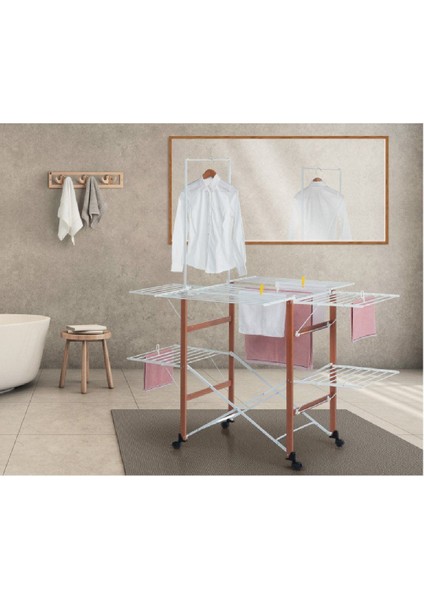 Supergulliver Katlanabilir Çamaşır Kurutmalık Ceviz Rengi fırsatları