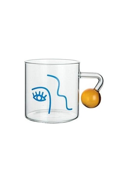 Baskılı Şeffaf Yaratıcı Isıya Dayanıklı Cam Kahve Çay Içecekler Kahvaltı Buz Bira Cam Bardak Kolu Drinkware Süt Suyu Kupa | Bira Steins (Yurt Dışından)