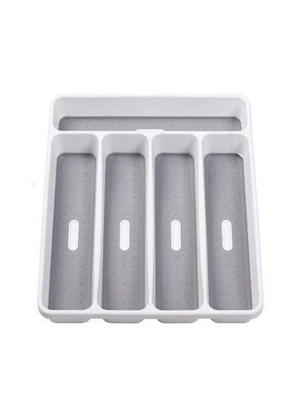 Plastik Çatal Tepsi Mutfak Çekmece Organizatör Ayrımı Kaşık Çatal Bıçak Raf Sofra Saklama Kutusu Için Çatal Organizatör | Depolama Tepsileri (5-Izgara) (Yurt Dışından)